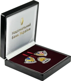 Набір із трьох срібних монет `Щедрик – колядка дзвонів` у футлярі