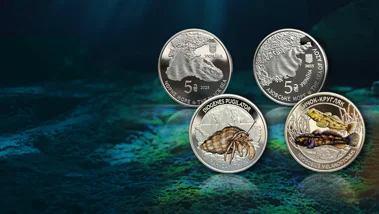 Набір із двох пам'ятних монет "Мешканці морських глибин"