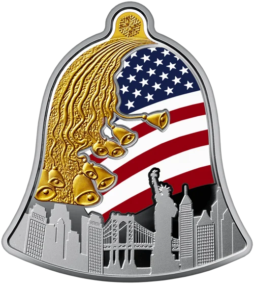 Набір із трьох срібних монет `Щедрик &ndash; колядка дзвонів` у футлярі