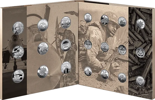 Набір обігових пам`ятних монет `Сили безпеки і оборони України` у сувенірному пакованні